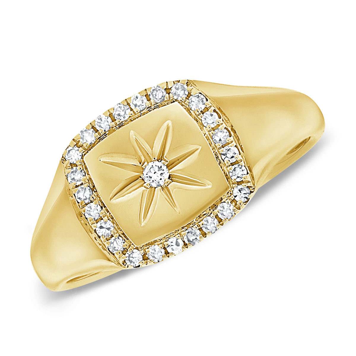 14k Gold 8-Point-Star Diamond Pinky Ring – G Jewelry Co.